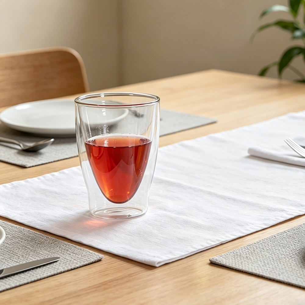 Doppelwandiger Trinkbecher aus Borosilikatglas