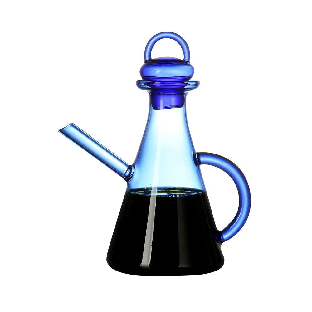 Konische Menage aus Borosilikatglas für Öl und Essig